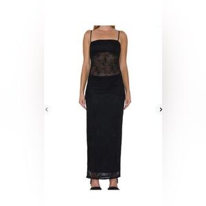 AFRM Strapless Black Lace Dress